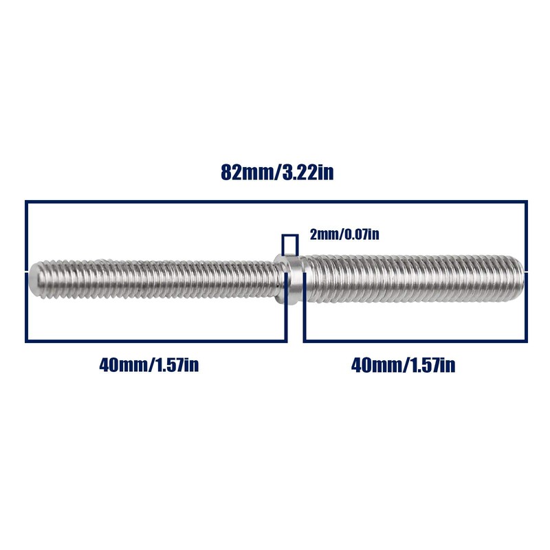 OTOTEC 2Pcs Double End Threaded Stud Screw Bolts M6 to
