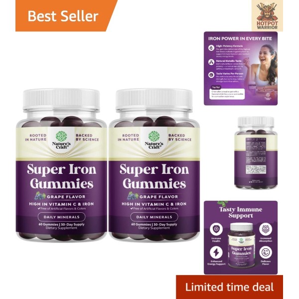 Unbranded Extra Strength Iron Gummies with Vitamin C - 45mg