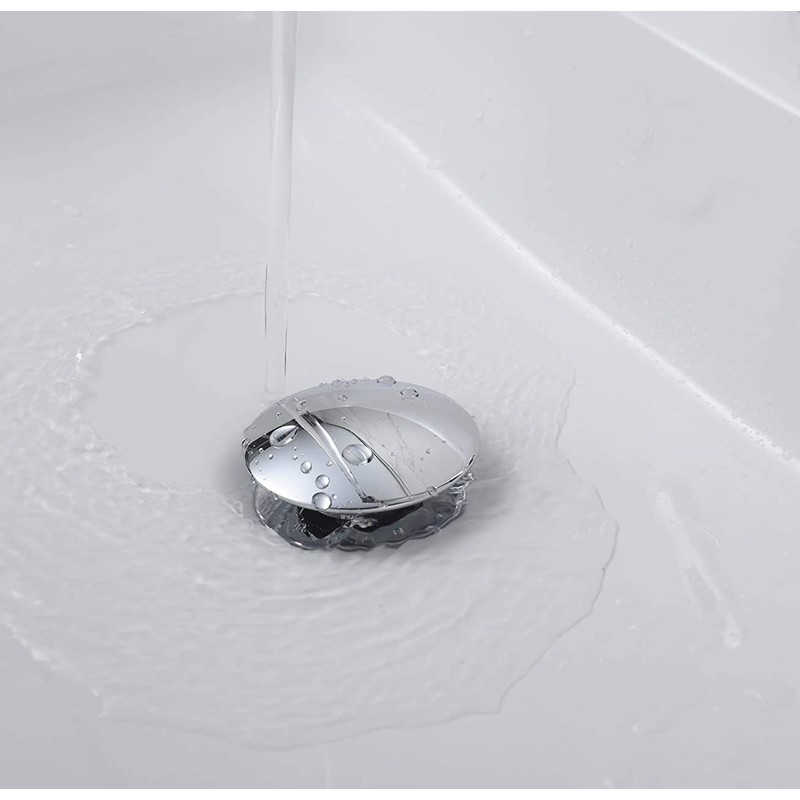 Vessel Sink Drain Stopper Chrome Solid Brass Bathroom Pop up