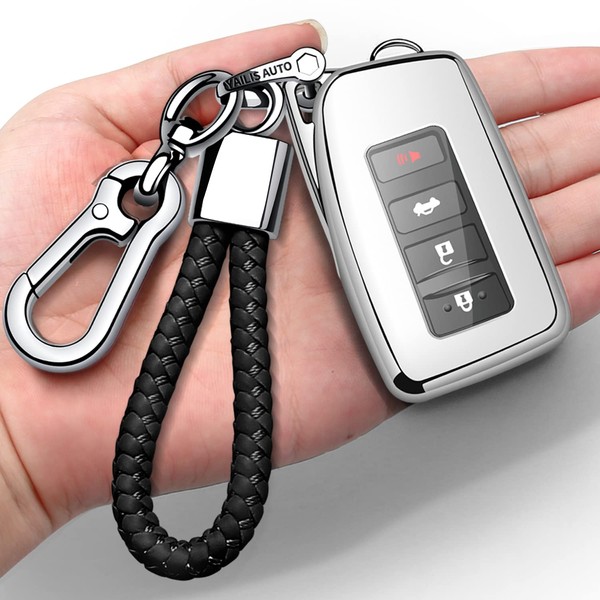 Compatible with Lexus Key Fob Cover with Keychain Soft TPU