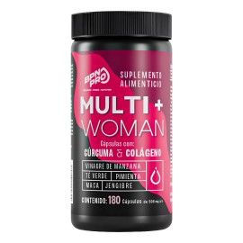 Multivitamínico Mujer Cabello Piel Uñas | Con Colágeno + Biotina + Ácido Fólico | Vitaminas B, C, D3 + Vinagre de Sidra de Manzana, Cúrcuma y Jengibre | 180 Cápsulas para 3 meses BPN PRO