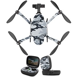 MightySkins Skin Compatible with GoPro Karma Drone Headphones wrap Cover Sticker Skins Gray Camouflage