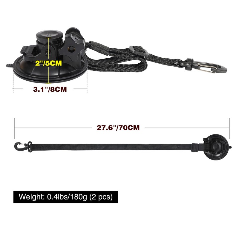 REDCAMP Heavy Duty Suction Cup Anchor with Long Straps and