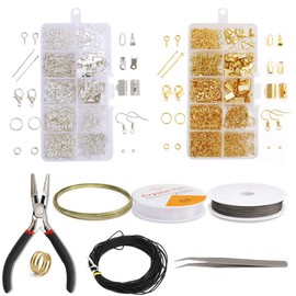 DBAILY Jewellery Repair Kits, Jewellery Making Set, Jewellery Craft Accessories, Silver, Gold, DIY Jewellery Crafts with Pliers Set for Earrings, Bracelets, Necklaces, Beginners