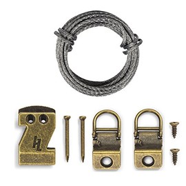 HangZ 34053 Canvas Flat Mount Sawtooth Hook Picture Hanger Kit, 25lb