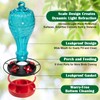 Jarkyfine Blown Glass Hummingbird Feeder, Blue, 20 oz