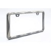 Creathome 3D Curly Wave Pattern Chrome License Plate Frame from