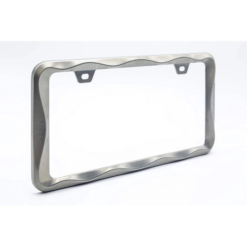 Creathome 3D Curly Wave Pattern Chrome License Plate Frame from