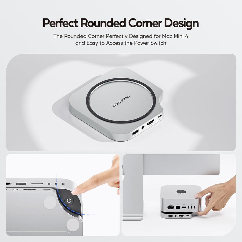 PULWTOP 9 in 1 USB C Hub for Mac Mini