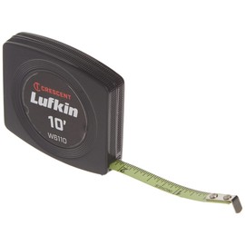 Crescent Lufkin 1/4" x 10' Pee Wee Yellow Clad Pocket Tape Measure - W6110 , Black