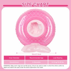 Baby Swimming Float, Baby Inflatable Pool Float with Seat for 6-36 Months, Baby Girl Inflatable Baby Swimming Ring Pool Float for Infant Toddler Kids 1-3 Years (Mermaid)