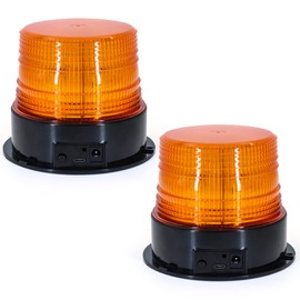 AnTom 2PCS Magnetic Wireless Strobe Lights, Rechargeable Emergency Flashing Warning Battery Operated Beacon Light for Vehicle, forklifts,Tractors,Golf carts,UTVs,Cars,Buses