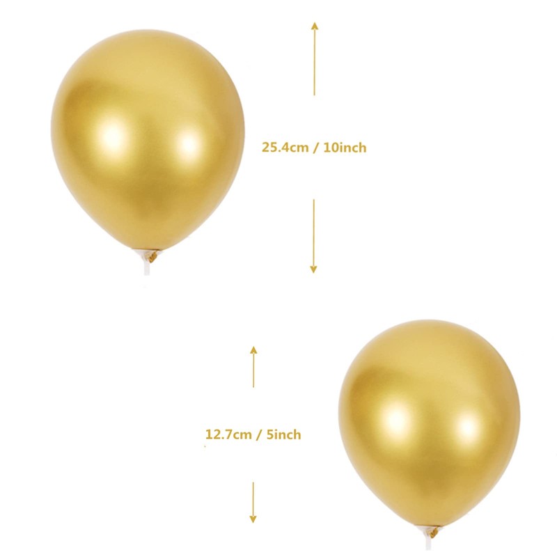 100 Pcs 5 Inch Gold Mini Metallic Balloons,Romantic Baloon Decorative