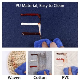 Set of 6 Faux Leather Placemats, PU Table Mats, Waterproof, Stain Resistant, Heat Resistant, Non-Slip Easy to Clean for Kitchen Dining Table,Conference Table C Blue Rectangle