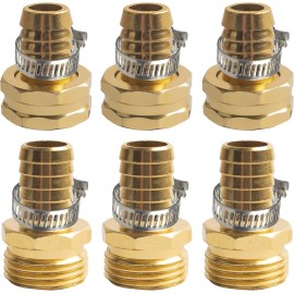 Hourleey Garden Hose Repair 3 Sets 1/2" Aluminum Mender Connector with Clamp Hourleey