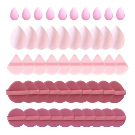 Juego De 50 Borlas De Maquillaje En Polvo De Doble Uso                                                                                                