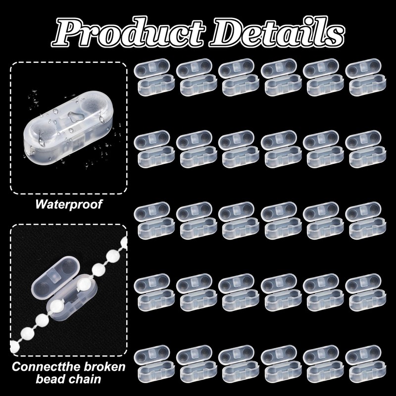 Pack of 30 Roller Blind Chain Connectors, Plastic Roller Chain,