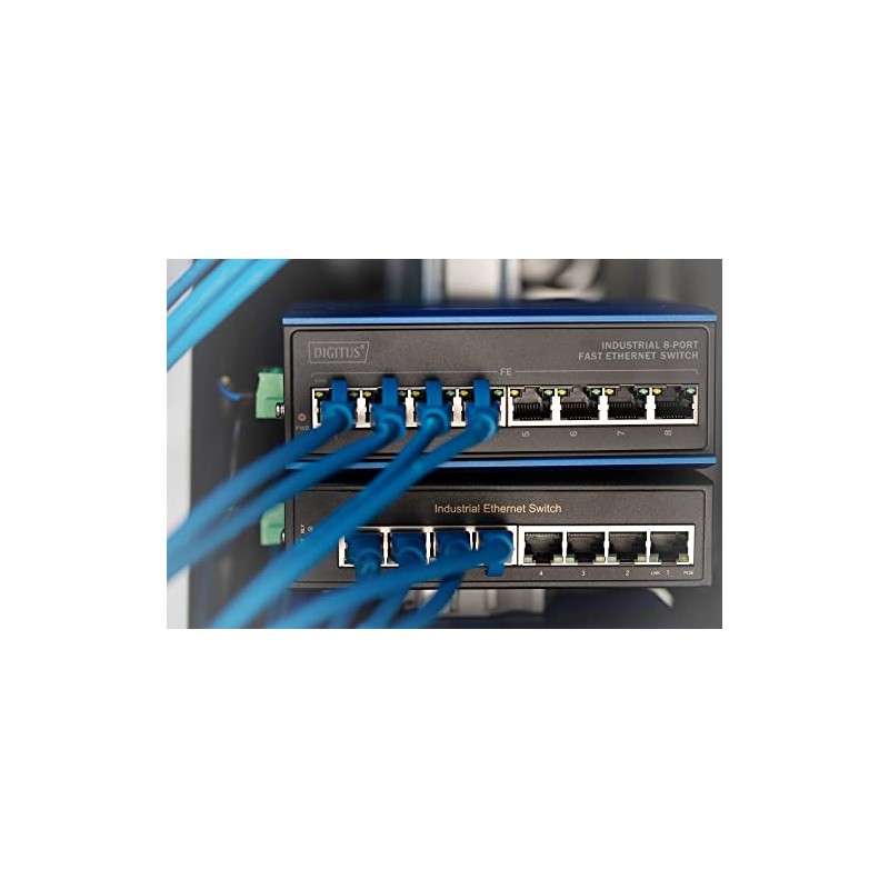 DIGITUS PoE Network Switch - 8-Port Fast Ethernet - DIN-Rail