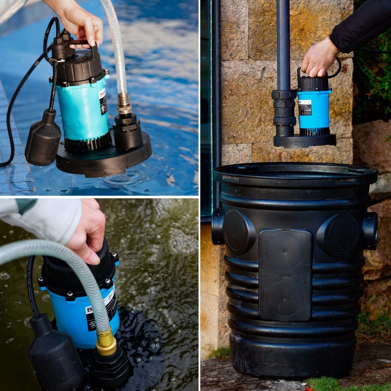 BOMGIE 1/2 HP 2980 GPH Submersible Sump Pump, Clean/Dirty Water