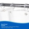 Kenney KN61211 Rust-Proof Smooth Plastic Shower Curtain Rings with Double