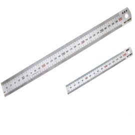 Straight Rulers 2 PCS, Stainless Steel 6 and 12 Inches(15 and 30cm) Measuring Ruler Tool for Learning Drawing in Office Home School