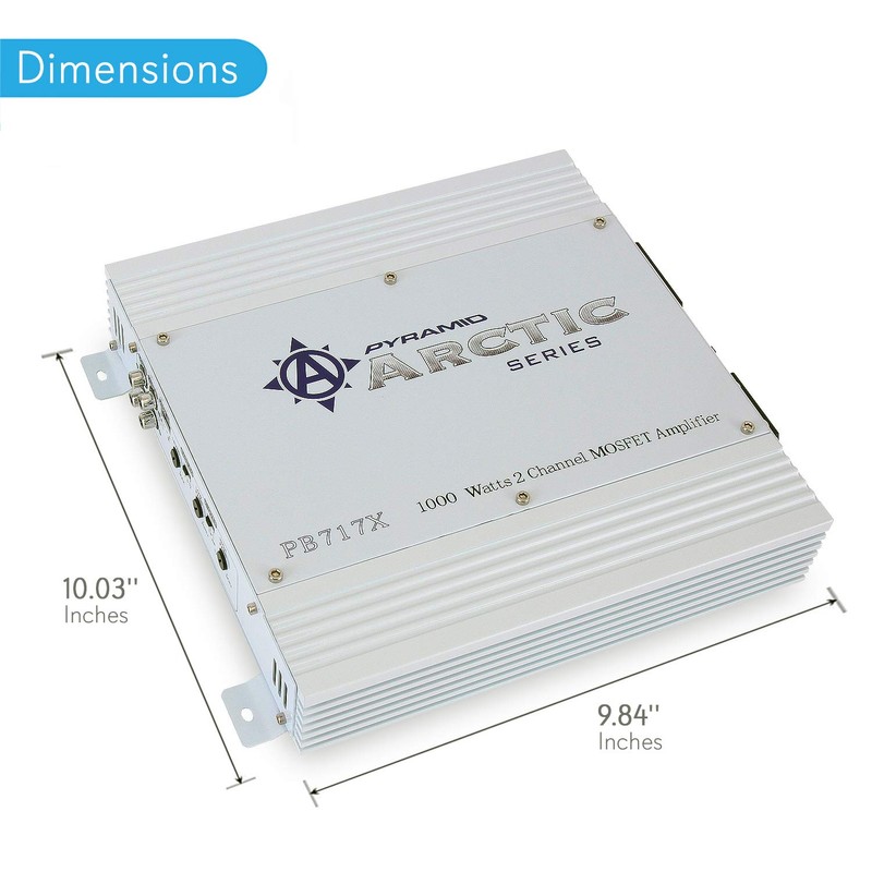Pyramid 2 Channel Car Stereo Amplifier - 1000W Dual Channel