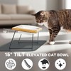 LEAWALK Upgraded Adjustable Height Cat Food Bowls Stand Ceramic Dog