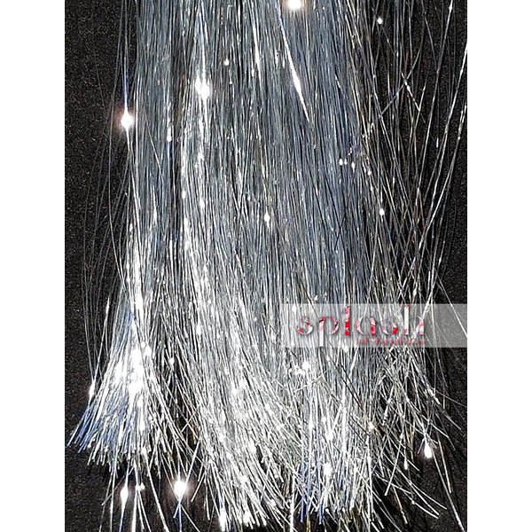 20" Hair Tinsel 100 Strands - Shiny Silver