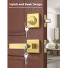 Tinewa Brushed Gold Keyed Alike Front/Exterior Door Lever with Single