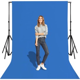 6x8 Ft Polyester Blue Photo Backdrop for Photoshoot Background for Photography Screen Video Recording Blue Screen Photo Background Streaming Video Shooting Blue Backdrop Blue Back Drop