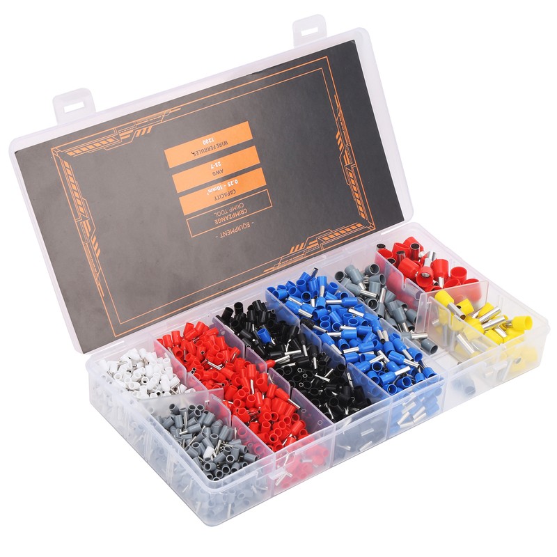 1200Pcs Wire Ferrules Crimping Cold Pressed Terminal Electrical Industrial Accessories