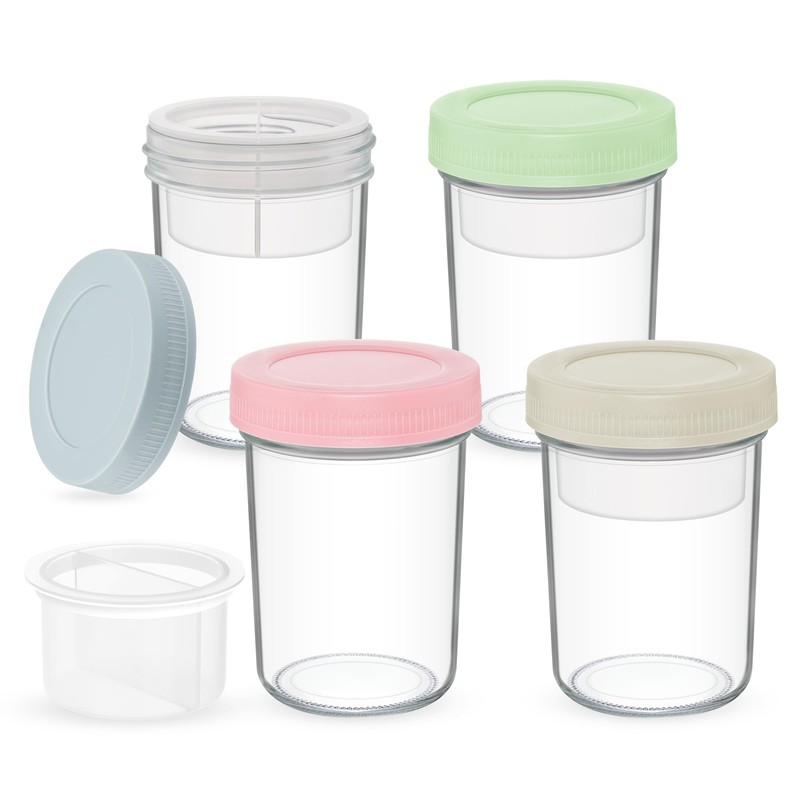 Xyptorix 16 oz Overnight Oats Containers with Airtight Lids -