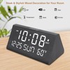 DreamSky Digital Alarm Clocks for Bedrooms - Wooden Desk Clock