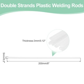 MECCANIXITY 10 Pcs White Plastic Welding Rods 5mm x 200mm PE Double Strands Ribbon Welding Strip with Smoothing Tools for Repairing Water Tanks Forklift Pallets Trash Cans(0.2inch x 8inch)
