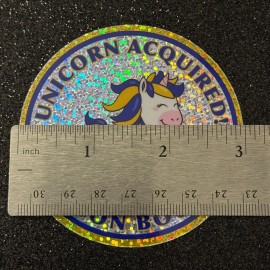 BQ'd Weatherproof Vinyl Sticker- BQ -Boston Qualified- Boston Marathon- Unicorn - STICKER GLITTER UNICORN ACQ.