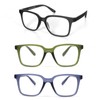 KoKoBin Reading Glasses 3 Pairs Square Eyeglasses for Women Fashion