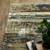 Homeroots 8' Beige And Blue Abstract Runner Rug