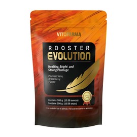 Vitofarma Powdered Vitamin Supplement with Omegas, Collagen and Biotin for Growing Chickens and Moulting or Plumage Change - Natural Product Rooster Evolution 300g