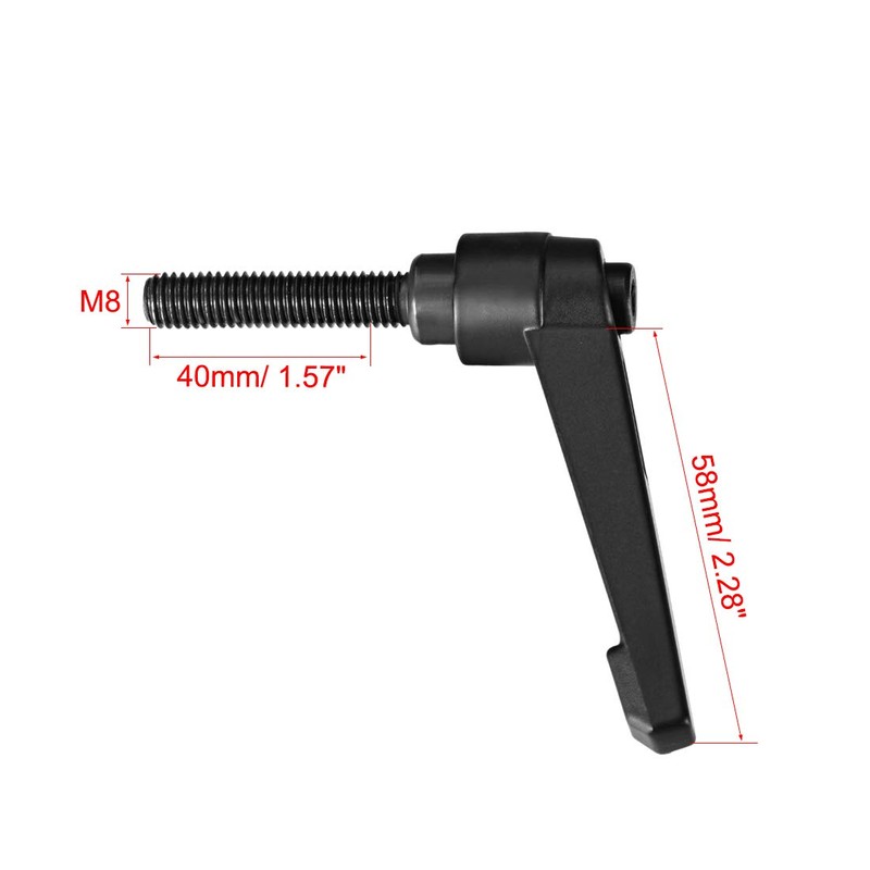 sourcing map M8 x 40mm Handle Adjustable Clamping Lever Thread