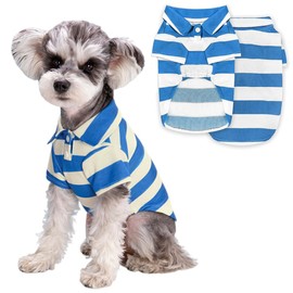 Getrays Dog Clothes, Spring and Summer, Dog Clothes, Summer, Fashionable, Cute, Striped, Cat Shirt, Puppy Shirt, Breathable, Thin, Polo Shirt, Cat Clothes, Hair Loss Protection, Walking, Loungewear,