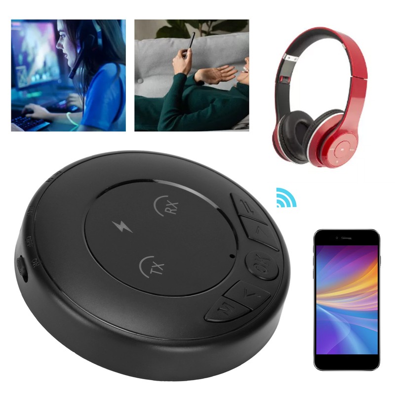 Bluetooth 5.0 Transmitter Receiver Low Latency AUX Multifunction 2 in