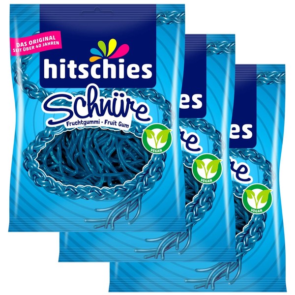 3x Hitschies Cords Blue Raspberry 3 x 125 g (375