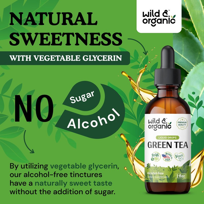 Wild & Organic Green Tea Extract Liquid Drops - Antioxidant