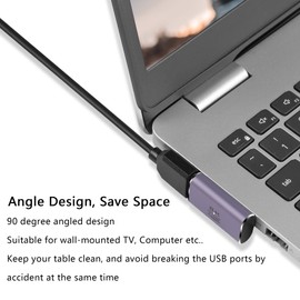 PNGKNYOCN 8K HDMI 90 Degree Adapter,2 Pack Right Angle HDMI 2.1 Male to Female Converter Support 8K@60Hz/4K@120Hz HDR, for HDTV,Projector,Laptop(R