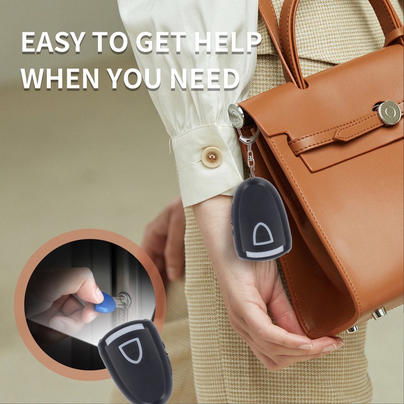 Personal Alarm Keychain Rechargeable Self Defense Emergency Security Alarm Keychain