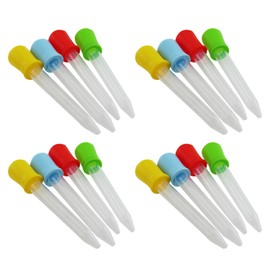 SQXBK 16PCS 5ML Coloured Liquid Graduated Burette Food Grade Silicone Pipettes Suitable for Kitchen Art Science Experiments Painting Crafts