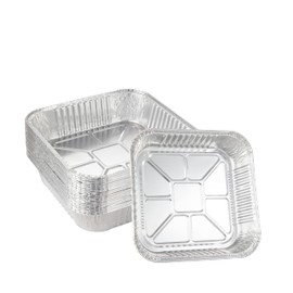 Waytiffer - Paquete de 10 sartenes de papel de aluminio de 8 x 8 unidades, desechables y resistentes para hornear, moldes para hornear, moldes para hornear, sartenes para hornear, sartenes para asar