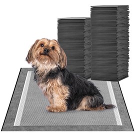 MIZOK Puppy Pads for Dogs 23X24in Pet Pads, Charcoal Odor Eliminating Wee Wee Pads for Dogs Absorbs Up to 4 Cups Urine, 6 Layers Leak-Proof Puppy Pads Pet Training Pads (100 Counts)