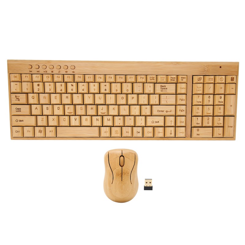 Computer Wireless Devices 2.4GHz Wireless Connection Plug and Play Bamboo