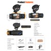 CAMECHO WiFi Dash Cam Front and Rear Inside, 3 Channel